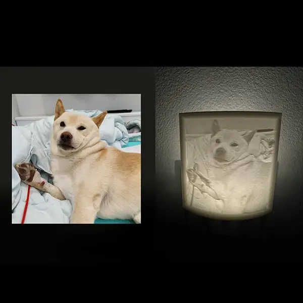 Personalized Night Light Custom Lithophane Design Gift for Pet Lovers Custom Photo Night Light Holiday Present 3D Printed PLA Plastic LED Nightlight