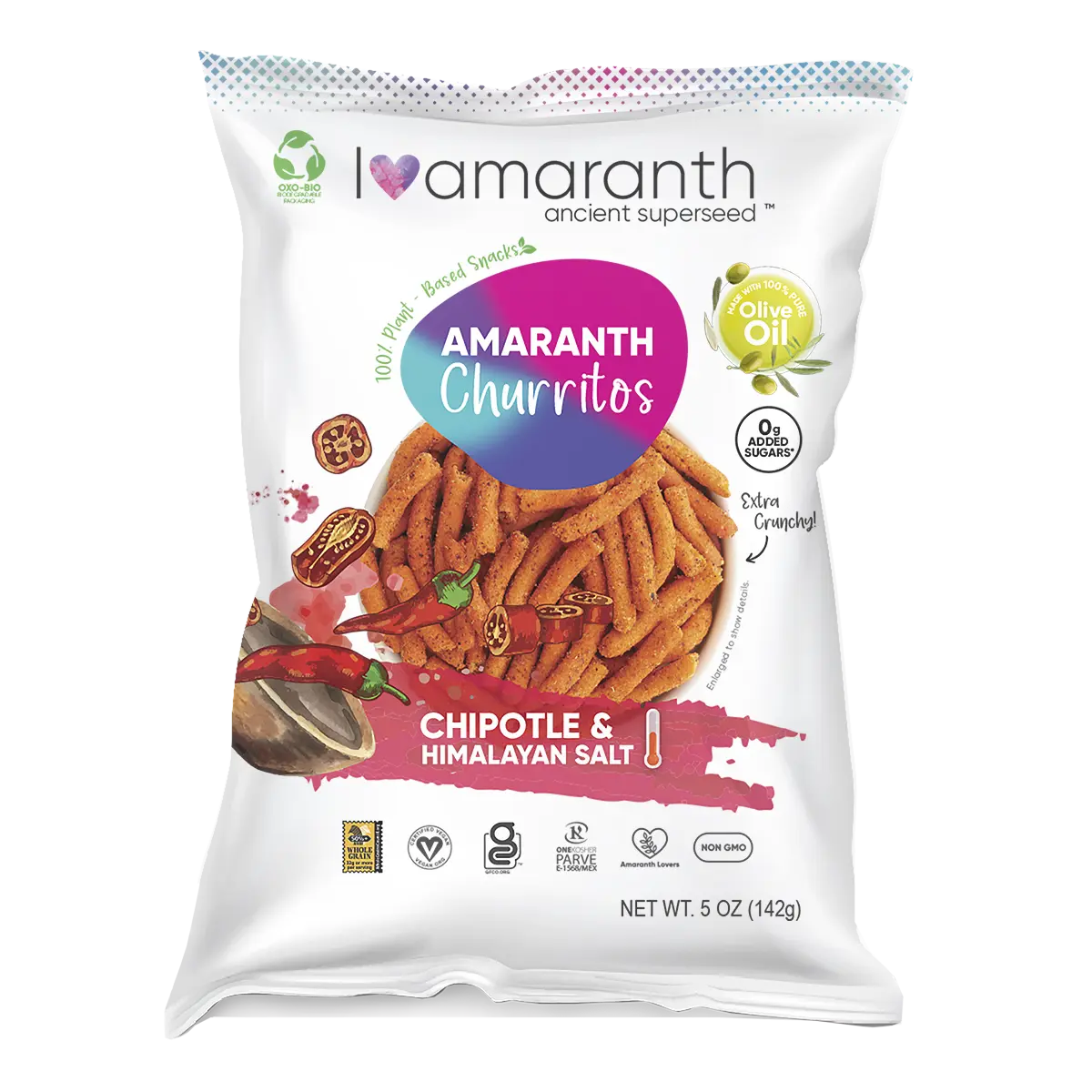 Iamaranth Churritos - Chipotle + Himalayan Salt