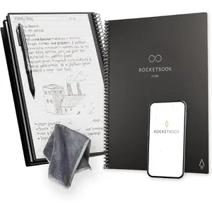 New Core Reusable Spiral Notebook, Letter Size 8.5x11, Black  Lined Pages, AppConnected, Erasable, Durable Cover, Ideal for School, Work, and Creative Projects (1)