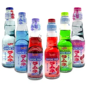 Ramune Japanese Soda Variety Pack |   Japanese Marble Soda in Multiple Flavors |   Original, Strawberry, Melon, Lychee, Grape, Blueberry - 6.76 fl oz Bottles - Pack of 6