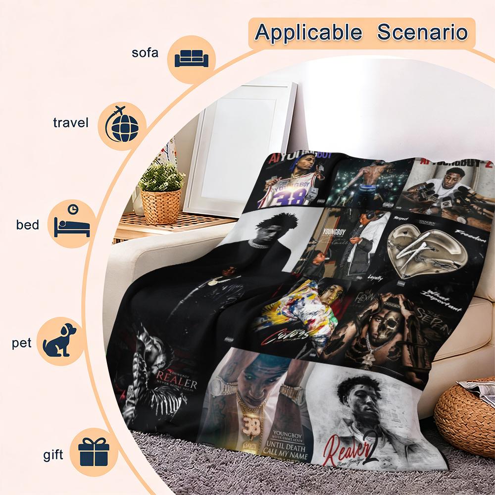 Countdown Sale! Young-boi Blanket Album Cover for Fans Warm Cozy Flannel Blankets Throw Merch Soft Roman Blanket for Home Decor Bed Sofa Living Room blankets Suitable for all four seasons cozy flannel blanket A gift suitable for fans, friends and children Countdown Sale! Young-boi Blanket Album Cover for Fans Warm Cozy Flannel Blankets Throw Merch Soft Roman Blanket for Home Decor Bed Sofa Living Room blankets Suitable for all four seasons cozy flannel blanket A gift suitable for fans, friends and children