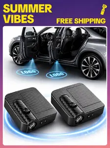 2PCS Universal Wireless Car Door LED Projector Lights | Smart Sensor Welcome Puddle Light | No Drill Easy Install logolights  #SummerVibes