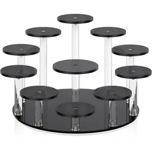 Round  Stand  Display Riser Stands Dessert Tower Display Tower for Watch,,Rings,Earrings,Mini Figurines,Cupcakes(Black,11Tier)