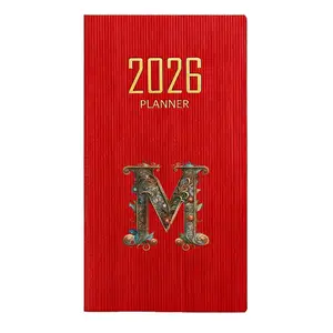 A6 Size 2026 Calendar Planner, Office PU Cover Schedule Notebook, Daily Writing Portable Record Diary, Ideal Gift and Everyday Use