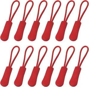 20 Pcs Nylon Cord Extension Zipper Tab Tags for Backpacks, Luggage, Jackets, Purses, Handbags (Red) yuntop