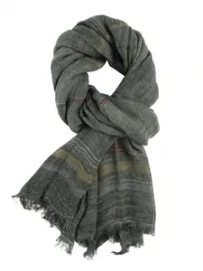 Men's Striped Scarf for Fall Winter, Breathable Warm Neck Wrap, Casual Loose-Fitting Design, All-Season Fashion Accessory
