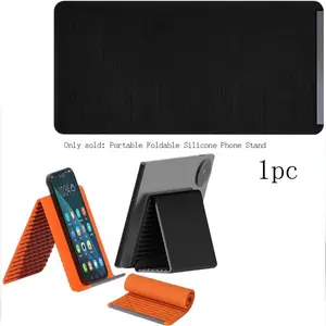 LDSK Version Portable Foldable Silicone Phone Holder,Silicone Phone Stand with Aluminum, Flexible Foldable Phone Holder, Bendable Adjustable Anti-Slip Desktop Stand for Phone Tablet Laptop, Portable Rollable Multi-Angle Stand for Home, Smartphone