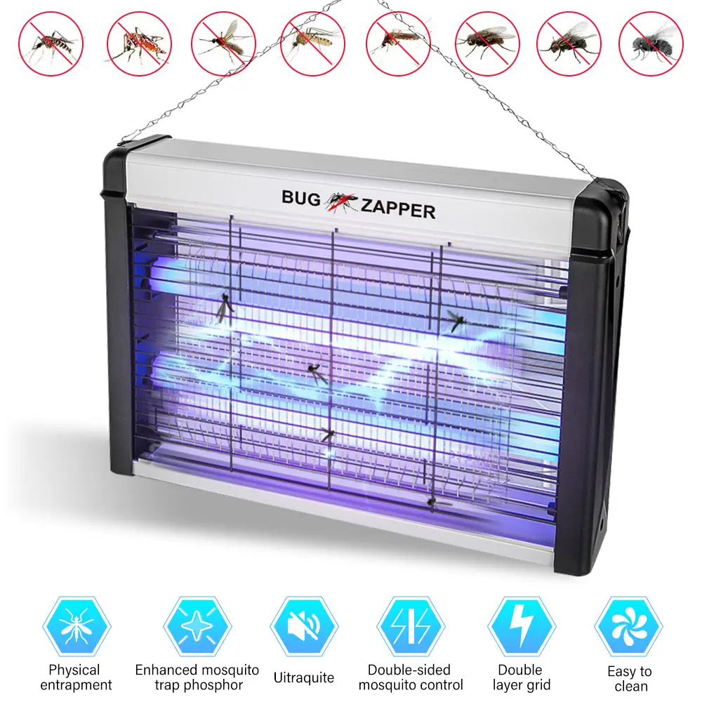 Electric Bug Zapper, with 20W Lamps Grid, Plug-in Hanging Insect Trap for Mosquito, Moth, Fly Killer Indoor Use
