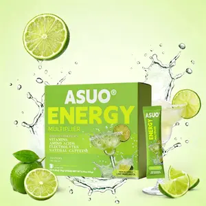 ASUO  Sugar-Free Energy Multiplier - Lime Margarita - Hydration Powder Packets | Electrolyte Powder Drink Mix | Convenient Single-Serving Sticks | Includes Natural Caffeine | 1 BOX (14 Servings)​ Vitamin