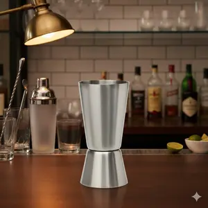 Professional Dual-Ended Stainless Steel Jigger for Cocktails, Precision Measuring Tool with Anti-Corrosion Design. Must-Have Bar Equipment for Home & Professional Bartenders. Accurate Spirit & Liquor Measurement.