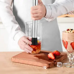 Cocktail Muddler for Cocktails, 10" Muddler and Long Handle BarMixing Spoon, Stainless Steel Stirrer, Bar Accessories Tools for Mojitos Fruit Drinks