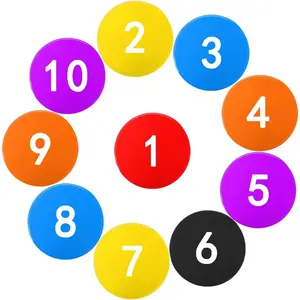10 Pcs Poly Spots, 9 Inch Non Slip Floor Dots Sport Set for Drills Training Soccer Football Basketball Footwork Teaching Marker Field