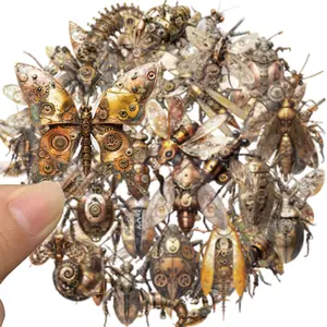 50 Mechanical Insect Stickers, Waterproof Insect Decals for Kids & Adults, Perfect for Laptops, Water Bottles, Scrapbooks, Classrooms