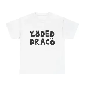 Unisex Menswear 100% Cotton Heavyweight Retro Casual Streetwear T-Shirt, Classic Cartoon & Music Meme Print, Funny Loded Draco Graphic Tee, Soft Breathable Daily Wear Top, Perfect Gift for Fans