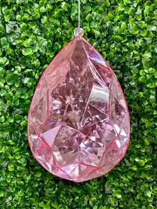 9 Inch Pink Acrylic Rain Drop Diamond Ornament