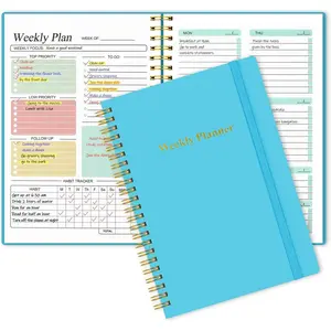 A5 Weekly Planner - Undated Daily  Planner, Weekly Goals Notebook for Office/Business and Students