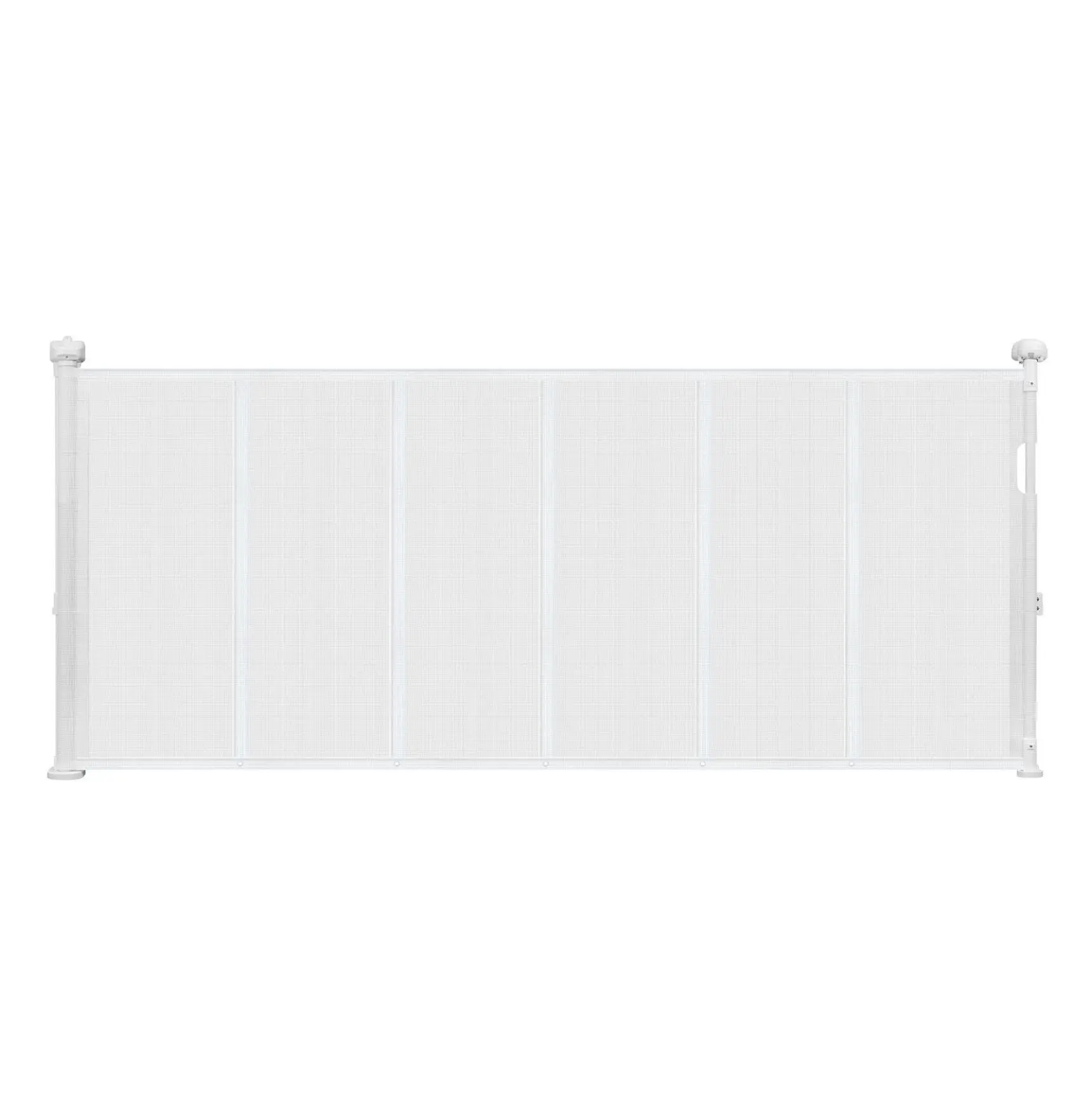 Retractable Mesh Safety Gate for Kids & Pets - 34 Inches Height, Extends Up to 71 Inches Width, Adjustable Connectors, 1-Handed Operation, Easy Install White Indoor Gate for Stairs, Doorways, Height - 34 Inches