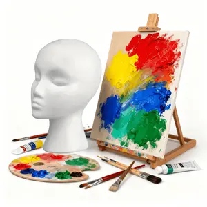 1pc Wig Head - Foam Head Mold, Tall Female Mannequin Wig Stand and Holder for Style, Model and Display Hair, Hats and Hairpieces