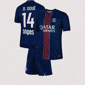 Desire Doue 14 2025/26 PSG Home Full Set Soccer Kit, Premium Fabric Match Style Set Q