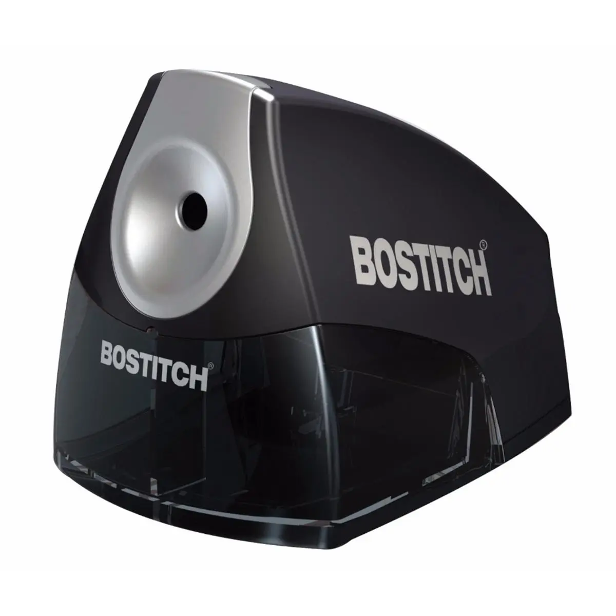 Bostitch Compact Electric Metal Pencil Sharpener - Hardened Steel Helical Blade, Auto-Stop Function, Black Writing Stationery for Office Use