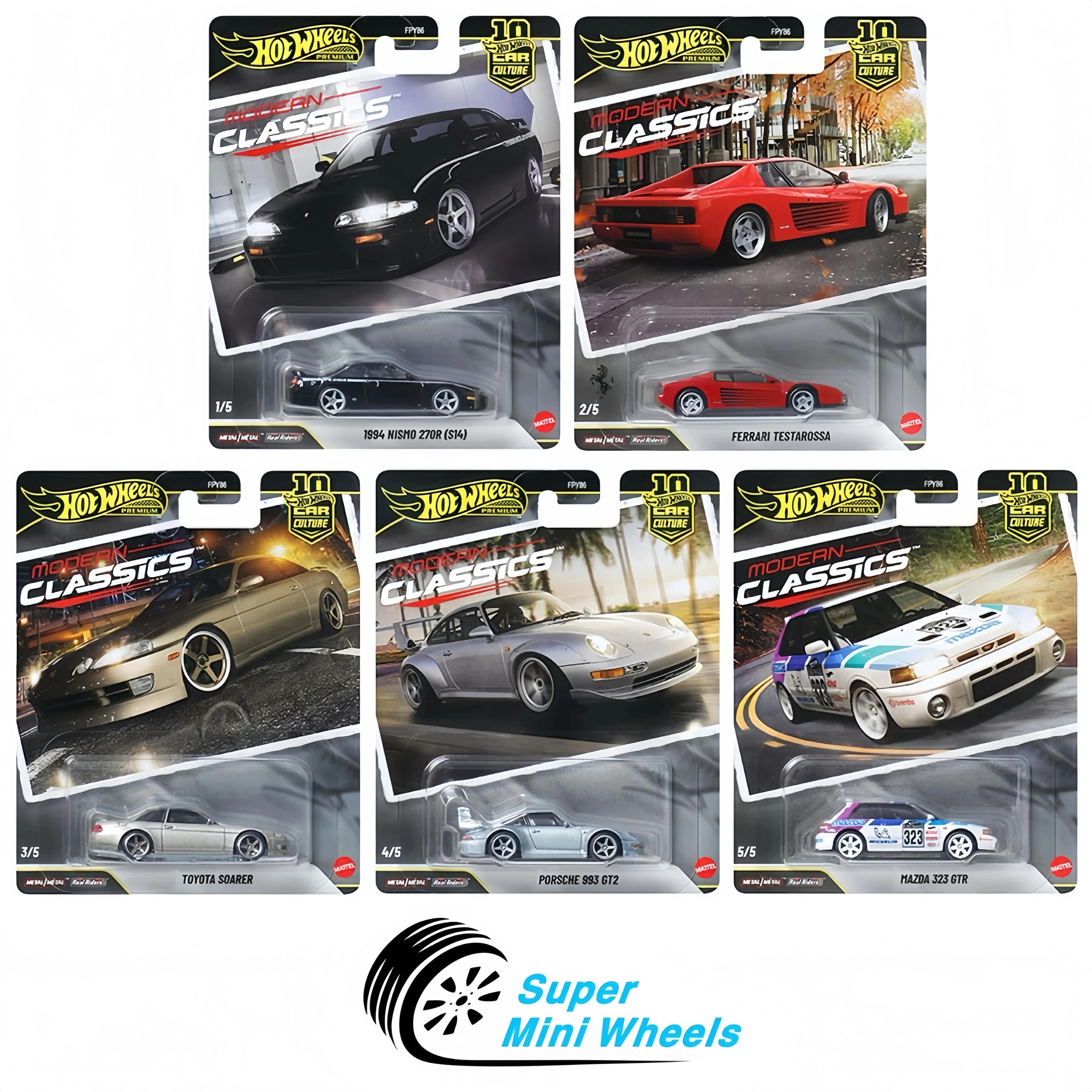 Hot Wheels 1:64 Car Culture 2026 S Case – Modern Classics - 5 Cars Set