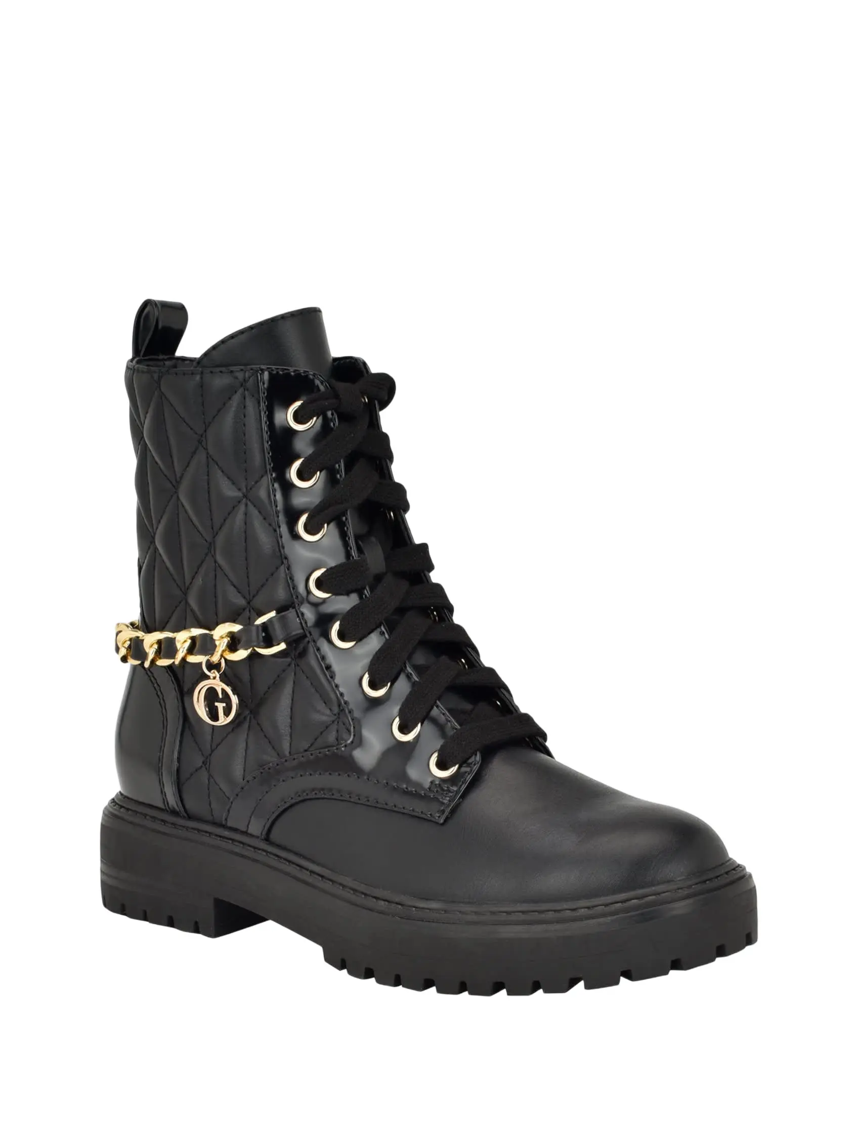 GUESS Female Jellard Quilted Chain Moto Boots