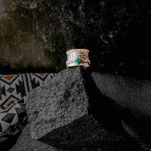 Western Dreams Turquoise Spinner Ring- meditation spinner rings, stress reliever- for keeping hands busy.