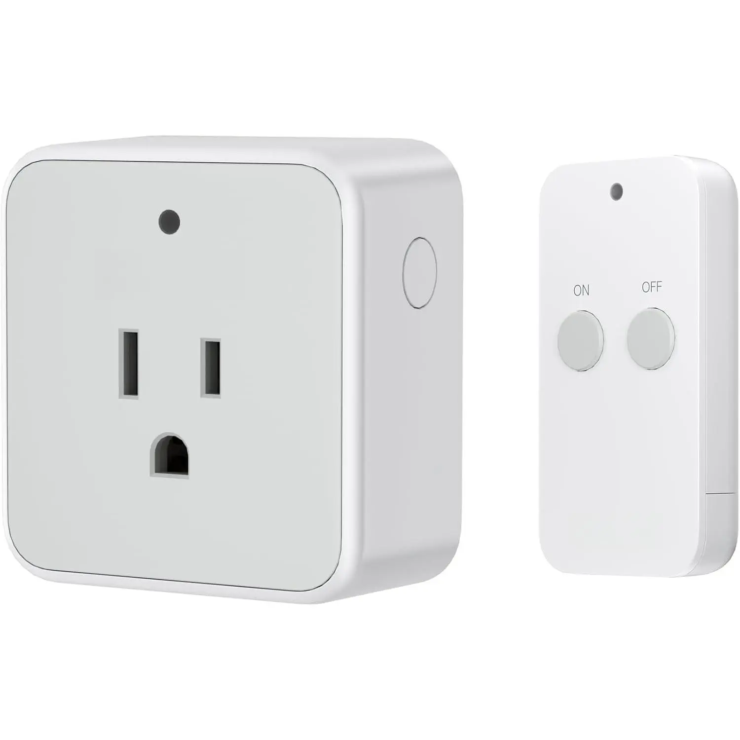 P-PSP02 15A/1875W High Power Smart Control Mountable Plug Receptacle - Wireless RF Signal Remote Switch (100ft Range, 1 Remote + 1 Outlet) for Indoor Lighting, Most Household Appliances (15A Rating)