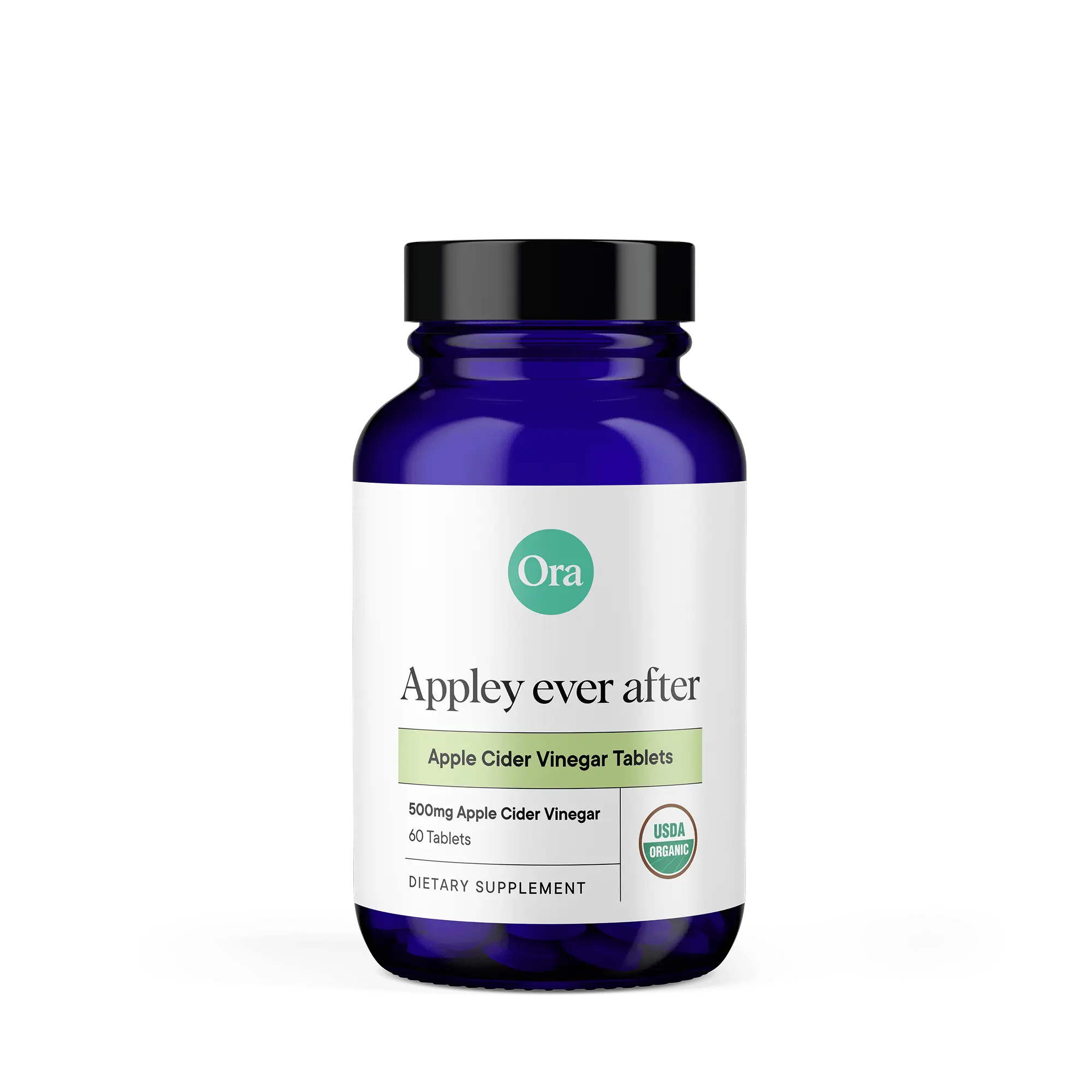 Ora Organic Appley Ever After Apple Cider Vinegar Tablets - Organic ACV Supplement with Milk Thistle & Black Pepper for Daily Digestion, Liver Support & More | 60 Count