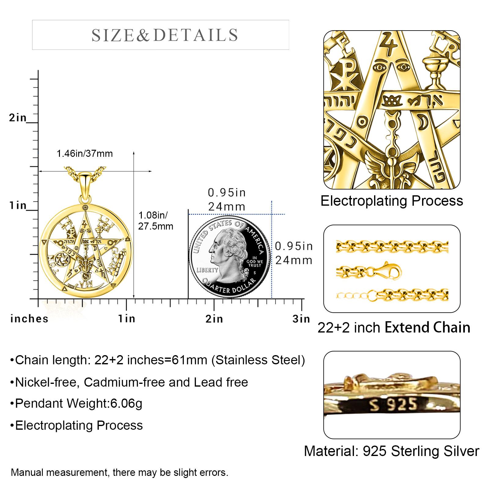 Sebina S925 Silver Tetragrammaton & Pentagram Necklace – Hecate Pendant Witchcraft Pagan Amulet, Holiday Gift For Her, Him, Men & Women Sebina S925 Silver Tetragrammaton & Pentagram Necklace – Hecate Pendant Witchcraft Pagan Amulet, Holiday Gift For Her, Him, Men & Women