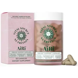 Vital Source Nutrition - AiRi - Debloat Support Capsules - Natural Digestive Blend with Enzymes & Herbal Extracts - Supports Gut Balance & Digestive Comfort - Supplements for Women - 30 Servings