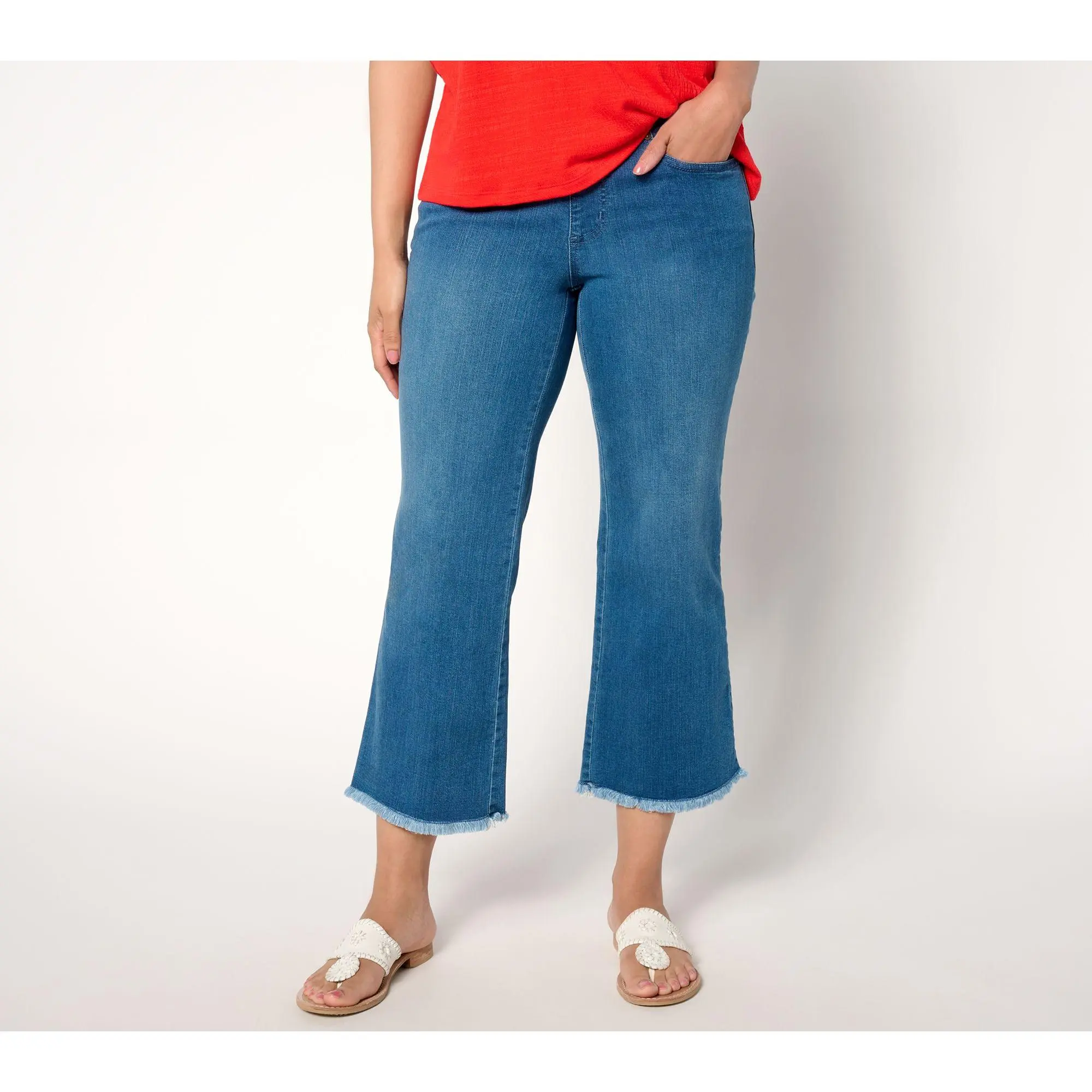 Belle by Kim Gravel Regular TripleLuxe Denim Mariner Crop Pants