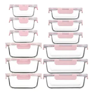 [12 Pack] Glass Storage Containers With Lids, Leak-Proof Meal Prep Containers, Dishwasher/Freezer Safe Glass Food Storage Containers For Leftovers, For Working Lunches. Kitchen Utensils