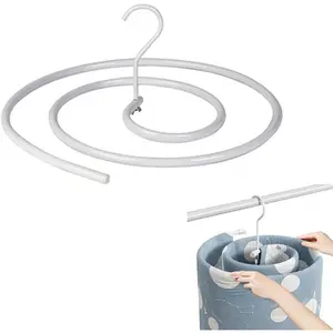 Viral Spiral Rotating Drying Rack, Stainless Steel Clothes Hanger with Hook, Space Saving Laundry Dryer for Sheets, Tiktok Trending Organizer