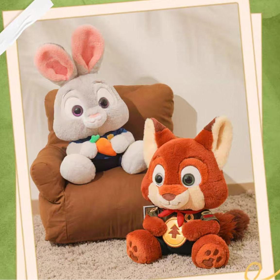 Disney Series Zootopia Plush Toys - Adorable Judy Hopps Doll & Cute Nick Wilde Plush! Perfect Gift for Girls, Soft Huggable Material, Ideal for Fans Valentine Gifts for Girlfriends