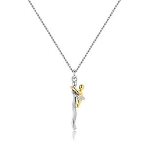 Hug Enbrace Pendant Necklace Silver Gold Two-tone Mom & Child Pendant Family Gift Mom Jewelry  Necklace Jewelry Parties & Birthdays