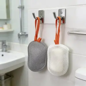 2pcs Pe Soap Bag Bubble Net Bath Sponge Exfoliating Mesh Pouch Ultra Soft Home Use Dual-Sided Bubbles, Suitable for Travel