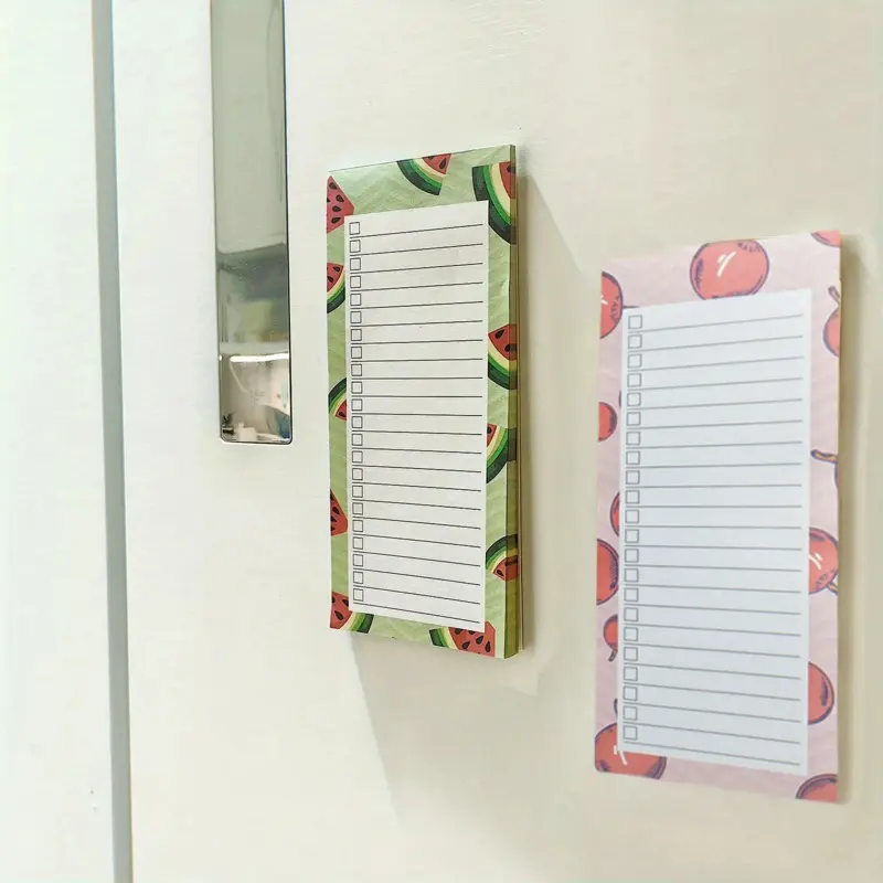 1pc Fruit Pattern Magnetic Refrigerator Note Pad,Portable Tearable Shopping List Notepad,Grocery List Notepad,Home Kitchen Office Memo Planner,Monthly Planner Magnet