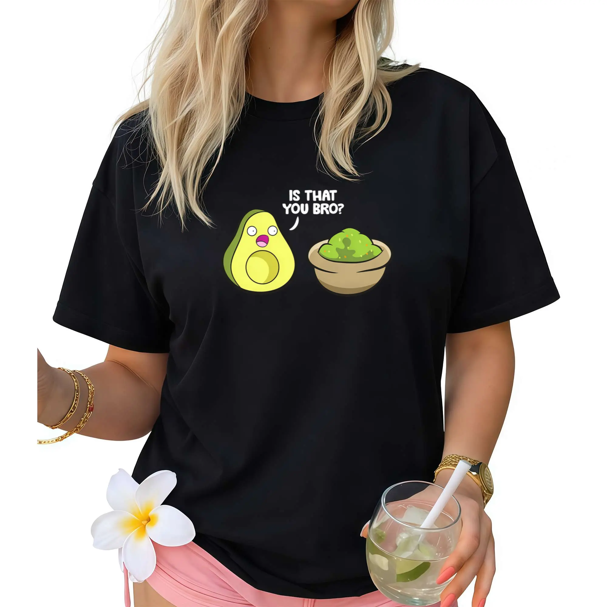 Unisex Avocado Graphic T-Shirt | 100% | Casual Round Neck | 'IS THAT YOU BRO?' Print | Machine Washable & Dry Clean Safe | All-Season Comfort Fit, Avocado Gifts