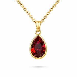 July 18K Gold Plated Necklace with Genuine Austrian Crystal Birthstone Pendant