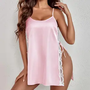 Avidlove Women Satin Nightwear Lace Chemise Nightgown(Sheet)