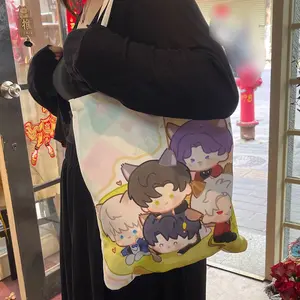 Love and Deepspace Cute Chibi Canvas Bag, Crossbody & Shoulder Bag, Anime Style Lightweight Versatile Daily Commuter Bag
