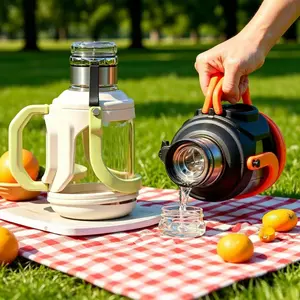 High Borosilicate Glass Tea Cup, 3-in-1 Tea Infuser Water Bottle, Heat Resistant & Leak-Proof Glass Tumbler with Spiral Lid, Large Capacity for Office, Travel and Outdoor Use