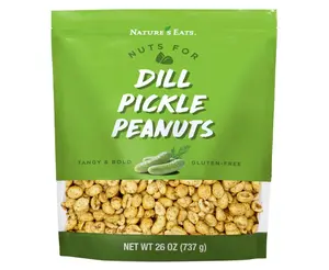 Dill Pickle Peanuts - Tangy & Bold - Gluten-Free - 26oz - Ideal for Snacking and Flavoring