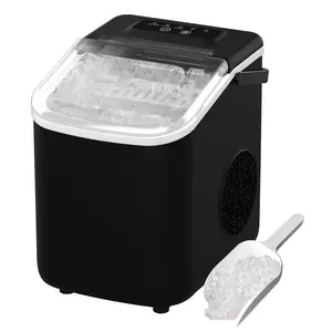 Edition Portable Countertop lce MakerMachine, 9 lce Cubes in 6 Minutes, 26lbs Daily Output, Self-Cleaning withIce Bags, Scoop, and Basket forKitchen，Christmas Carnival Cocktail，utensils、