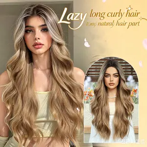 28 inches-Single Unit— Glueless Wig: Long Wavy Style with a Lace Top. The hairline comes pre-trimmed (pre-plucked), making it ideal for beginners. The hair texture is soft and smooth, with a full, voluminous density.