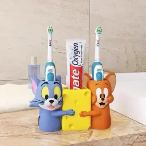 Tom Jerry Creative Bathroom Bathroom Electric Toothbrush Holder Toothpaste Storage Shelf Base Decoration
