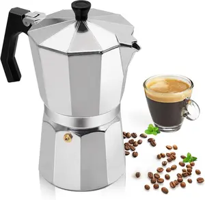 12 Cup 600ml Moka Pot Express Coffee Maker Stovetop Espresso Percolator Coffeemaker Italian Classic Style Brewing Greca Cafe Mocha Machine for Cafeteras Lover Camping Travel and  Use 20oz
