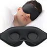 Sleep Mask for Side Sleeper, Eye Mask for Sleeping Women Men, 3D Contoured Cup No Eye Pressure 100% Light Blocking Sleeping Mask with Adjustable Strap Night Blindfold Flight, Travel, Nap, Black