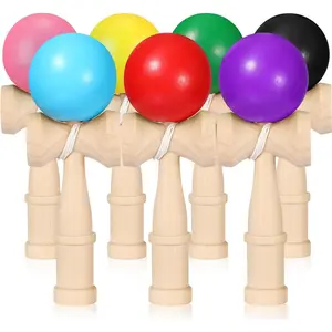 7 Packs Wood Kendama Toy Coordinate Ball Games Wooden Catch Ball in Cup Game Vintage Toss and Catch Hand Eye Coordination Educational for Beginner Birthday Gift Party Favors 7 Colors